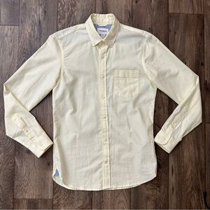 Pull & Bear Oxford Shirt 100% Cotton Button Down Shirt Men’s Sz XS Yellow White